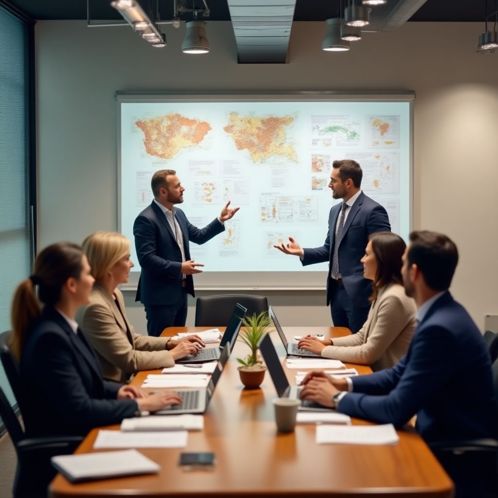 ChikensRoadPro team meeting in modern office discussing strategy